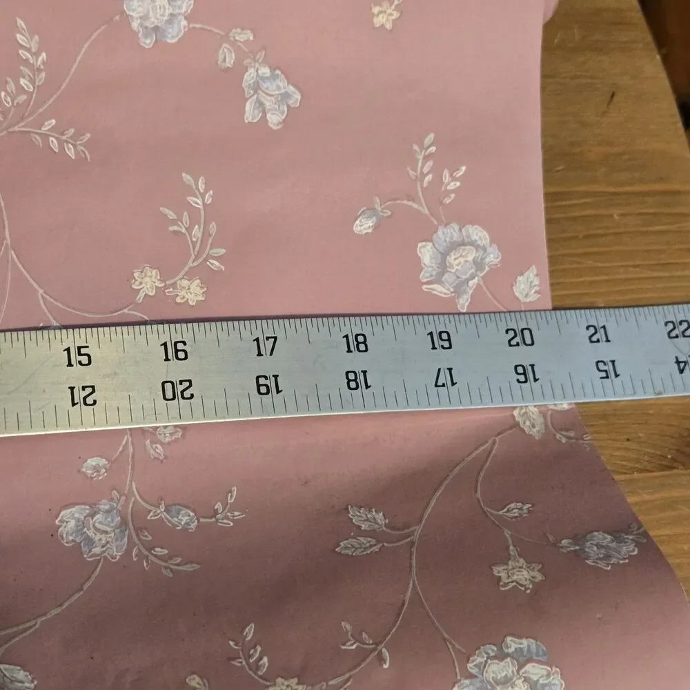 Vtg Classic Timeless Floral Wallpaper Rolls Blue Pink